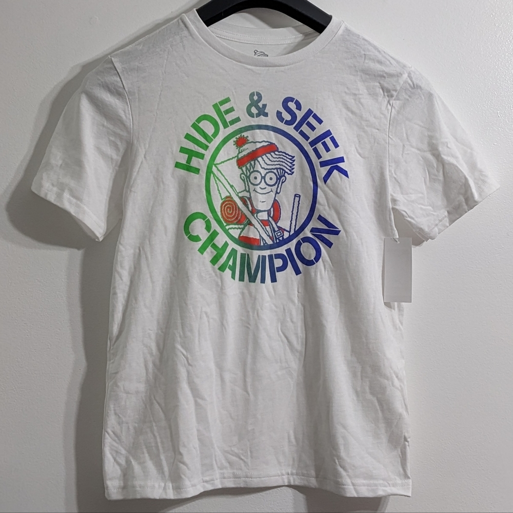 Where's Waldo? Hide and Seek Champion Boys  Short Sleeve Graphic T-Shirt,Size XL